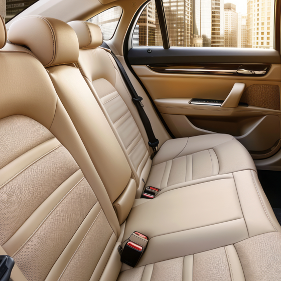 Interior, backseat of a car protected by Protective’s Appearance Protection product.