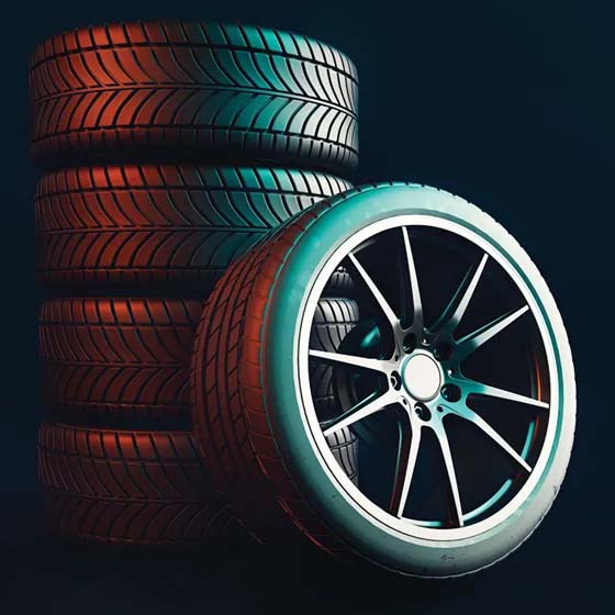 Car wheel and tires