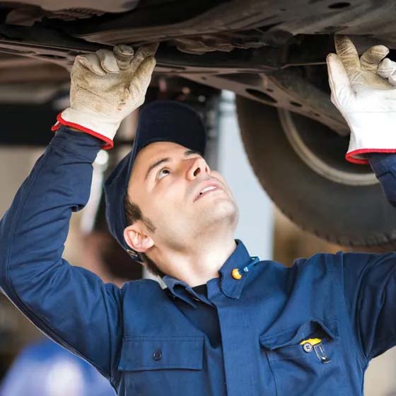 Checking the underside of a car