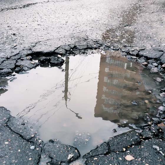 Pothole in the road