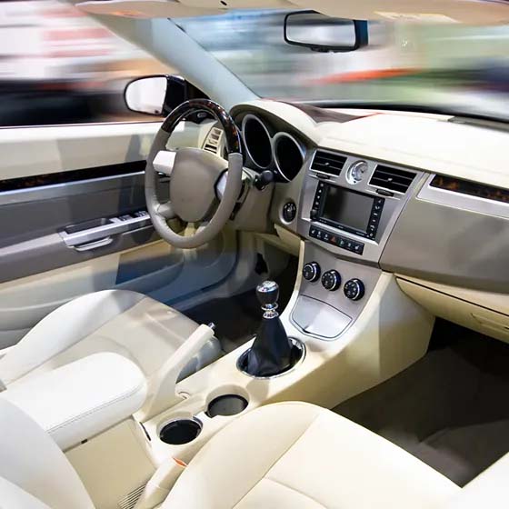 interior of leased car