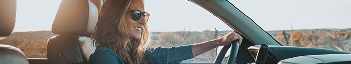 Woman driving car