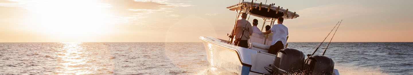 Fishing boat during sunset