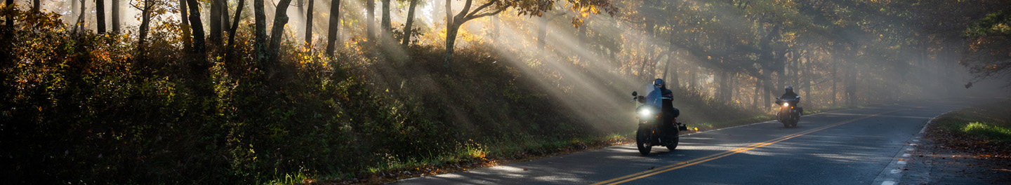 Riding motorcycles through the fog