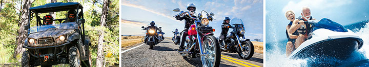 Side by side, motorcycle and PWC