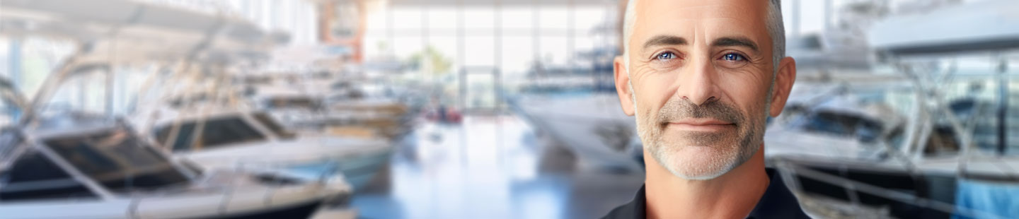 Marine dealer in showroom